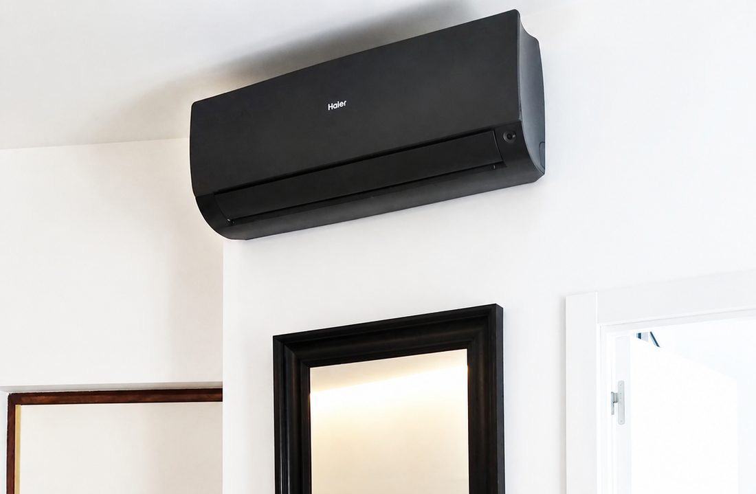 Equipo split integrado en el interior de una vivienda